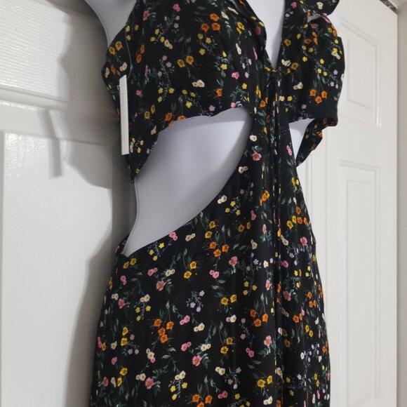 AFRM Alya Maxi Dress Noir Petite Fleur Size M NWT - Picture 5 of 5